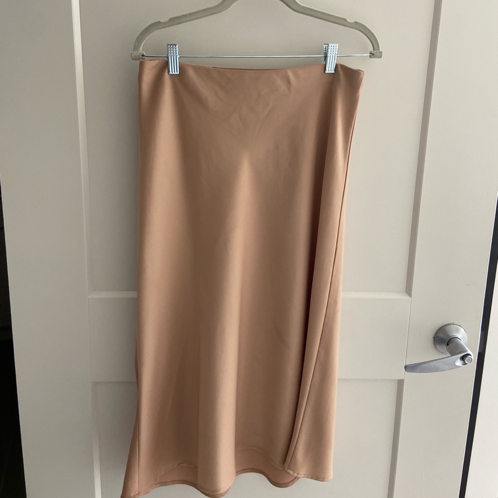 Gorgeous shiny nude skirt!